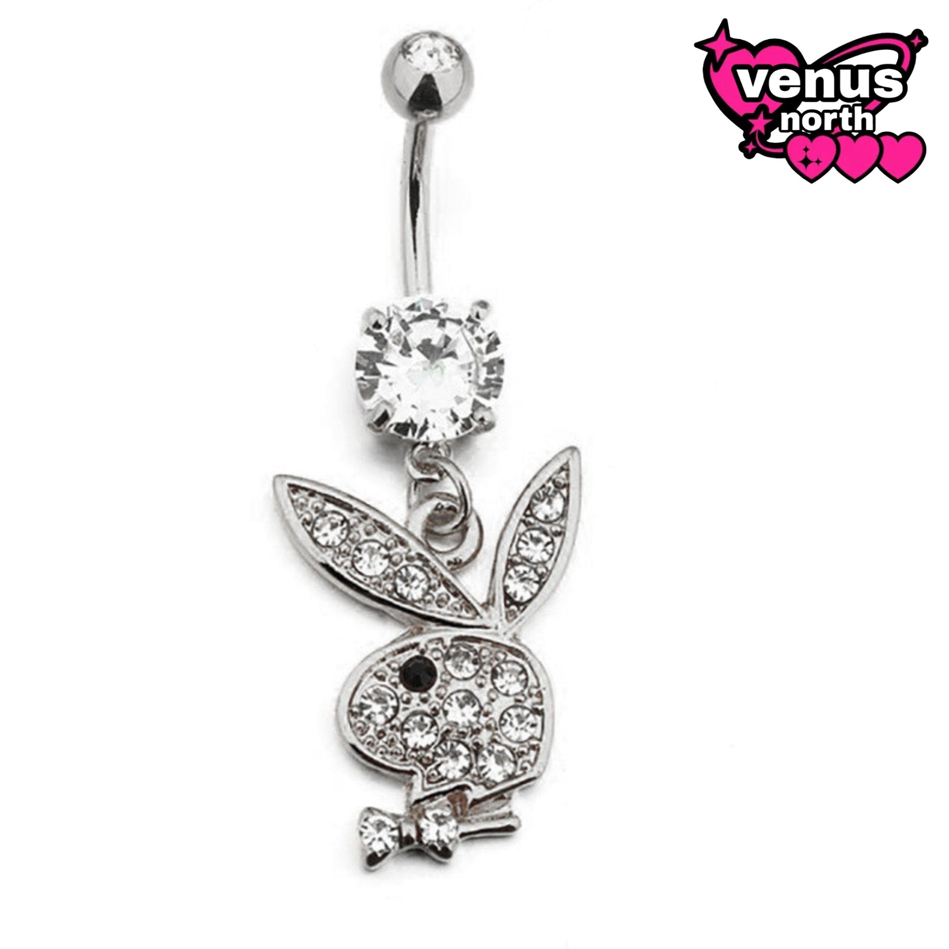 Bunny silhouette belly button piercing