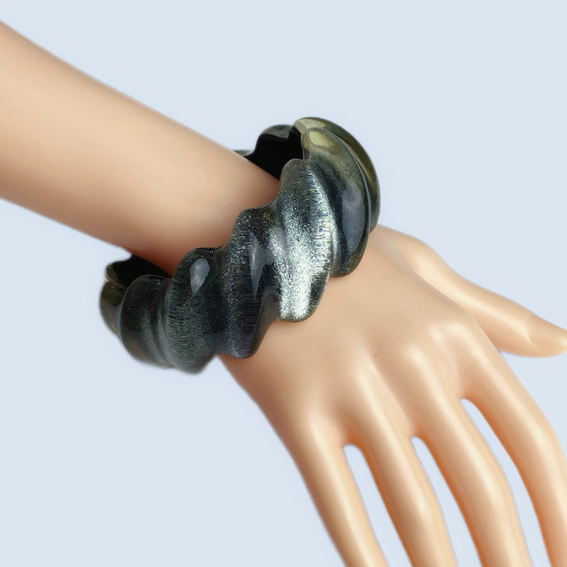 Chunky black bangle mix and match