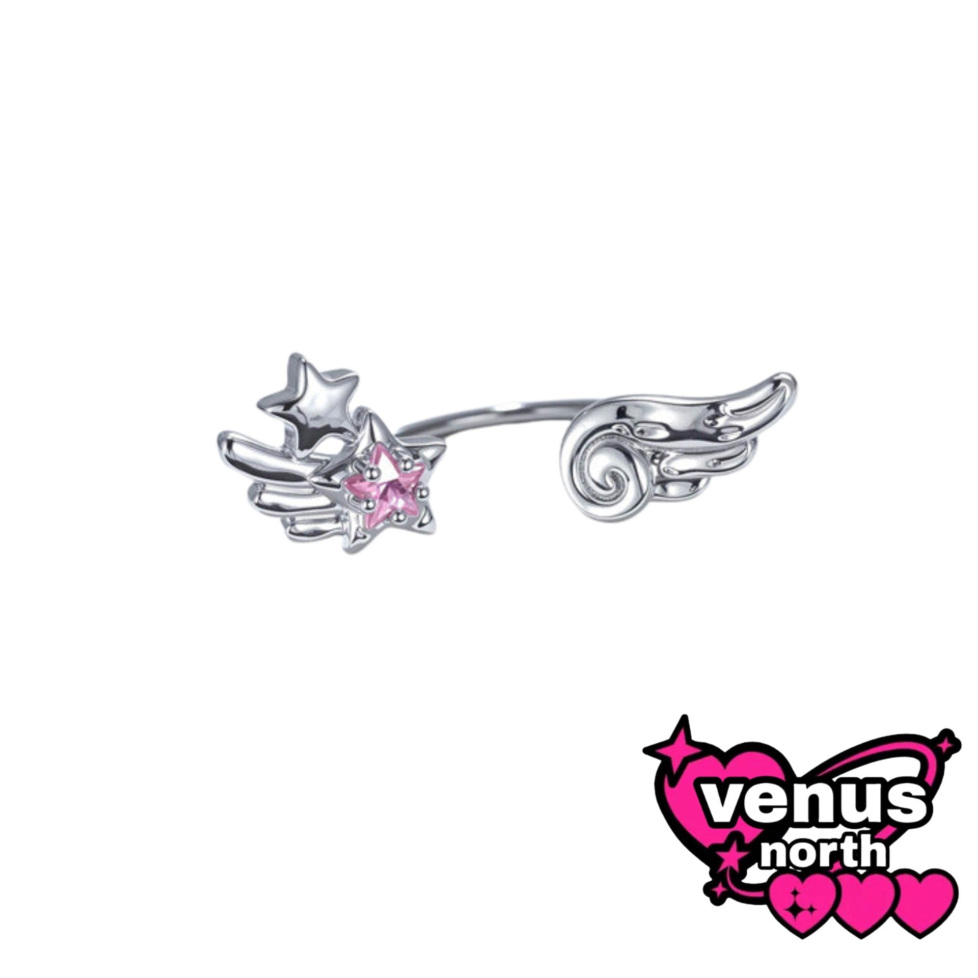 Star & wing climber earring