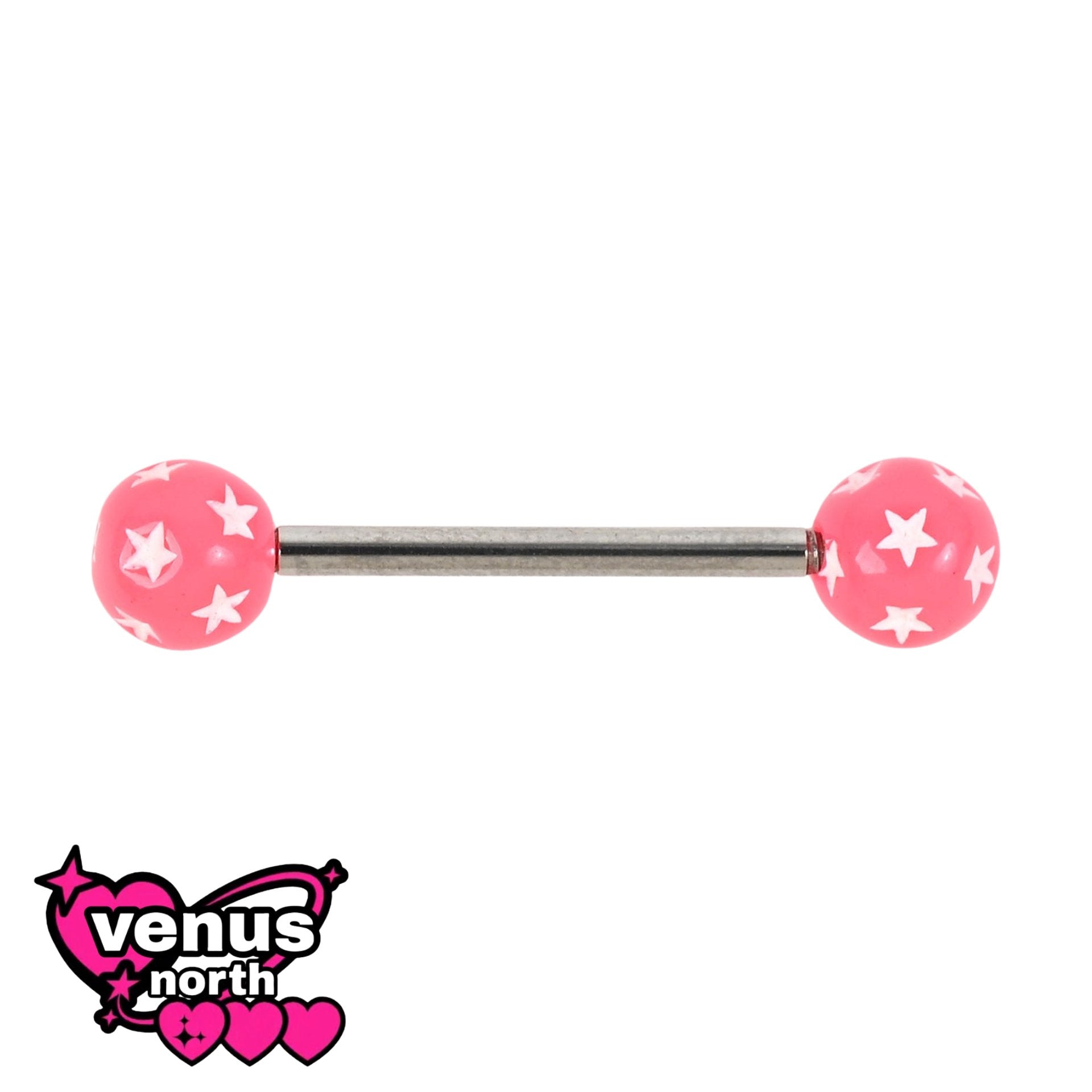Star print tongue barbell