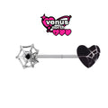 Skull & spider web nipple barbell