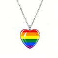 Pride flag heart pendant necklace