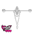 Flower CZ industrial barbell