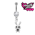 Cute bunny charm belly ring