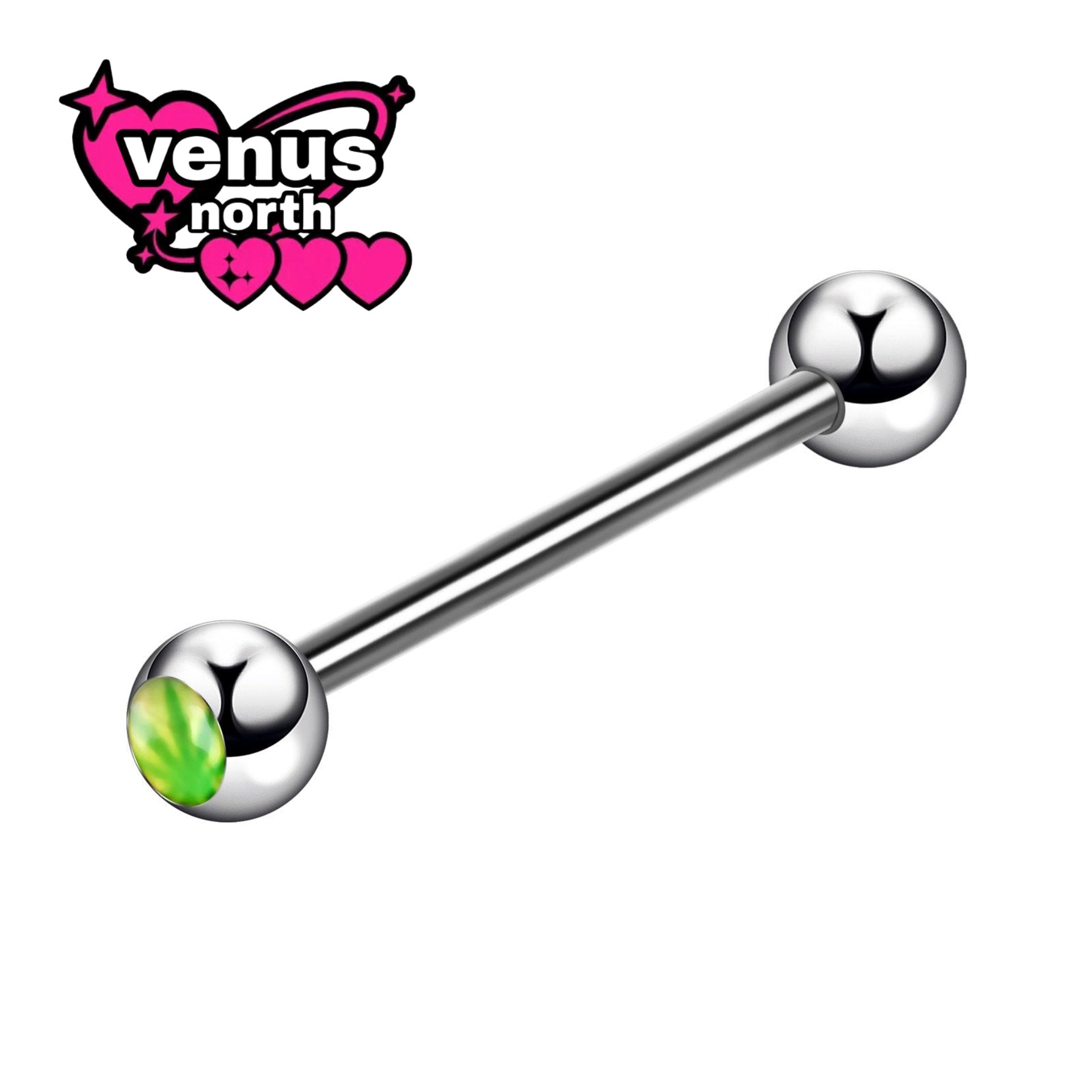 Leaf print tongue barbell