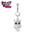 Owl dangle navel piercing