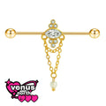Flower CZ industrial barbell