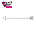 Arrow & skull industrial barbell