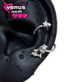 Star horseshoe hoop earring