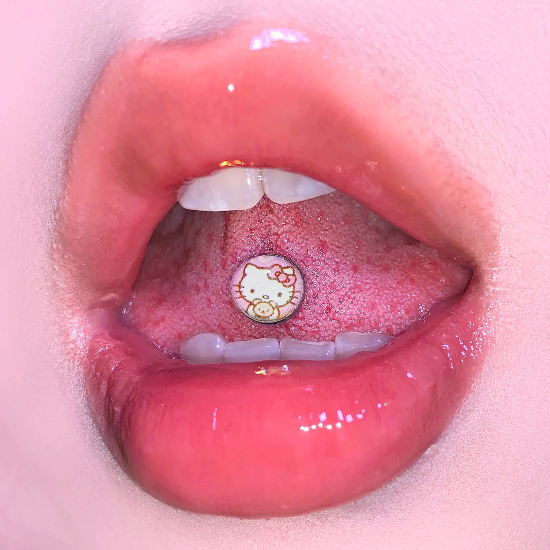 Cartoon character tongue barbell