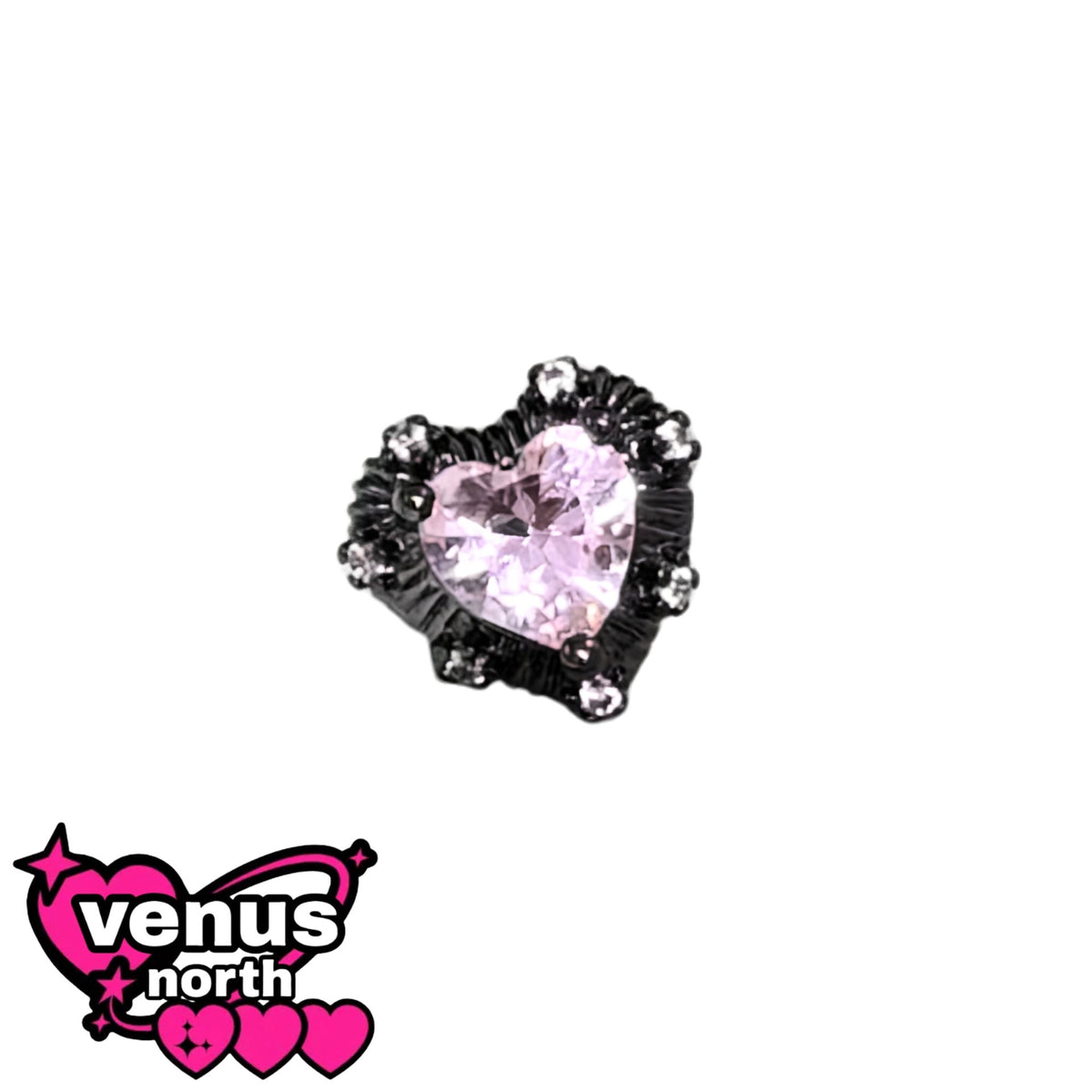 Black & pink CZ cartilage stud