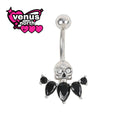 Dark dangle navel piercing