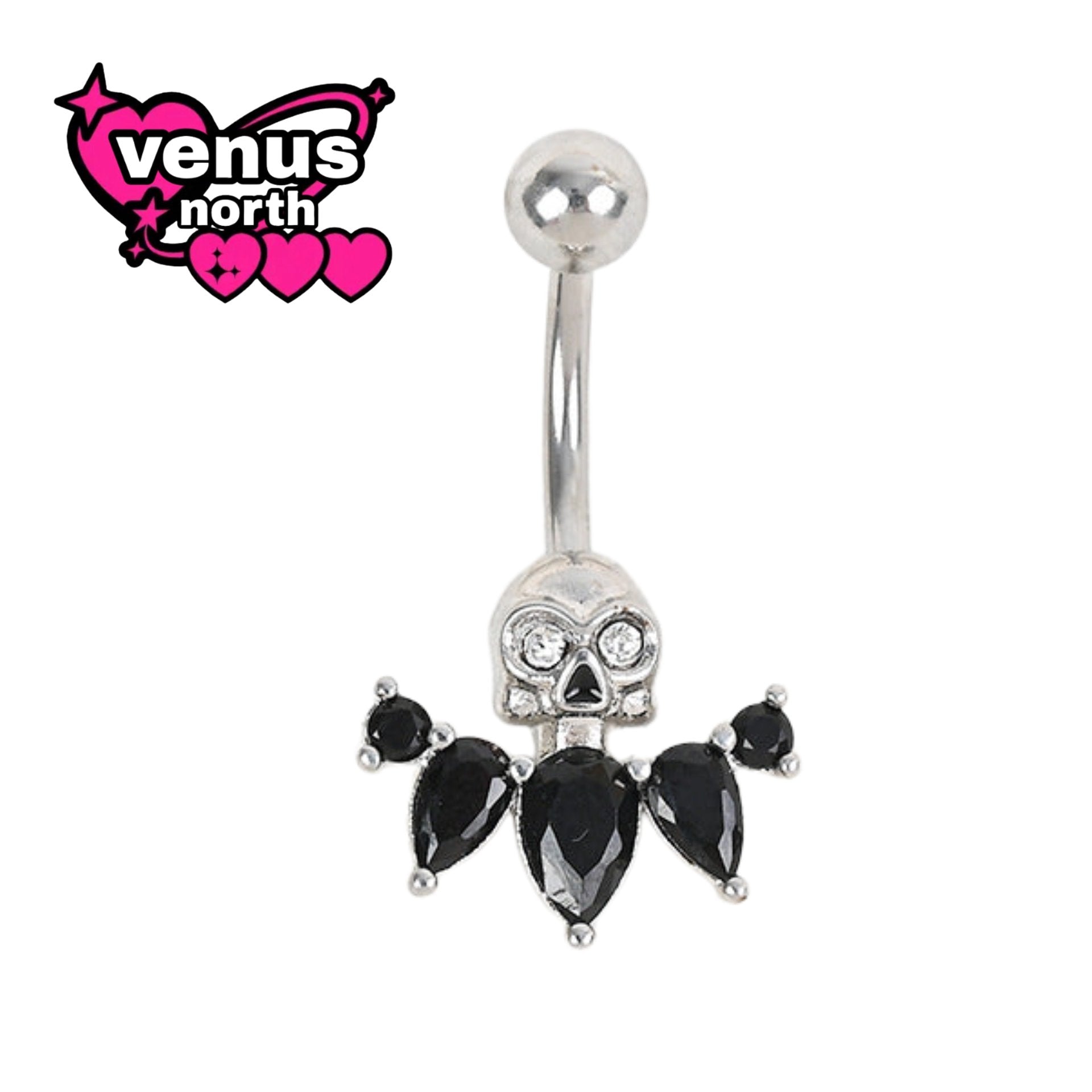 Dark dangle navel piercing