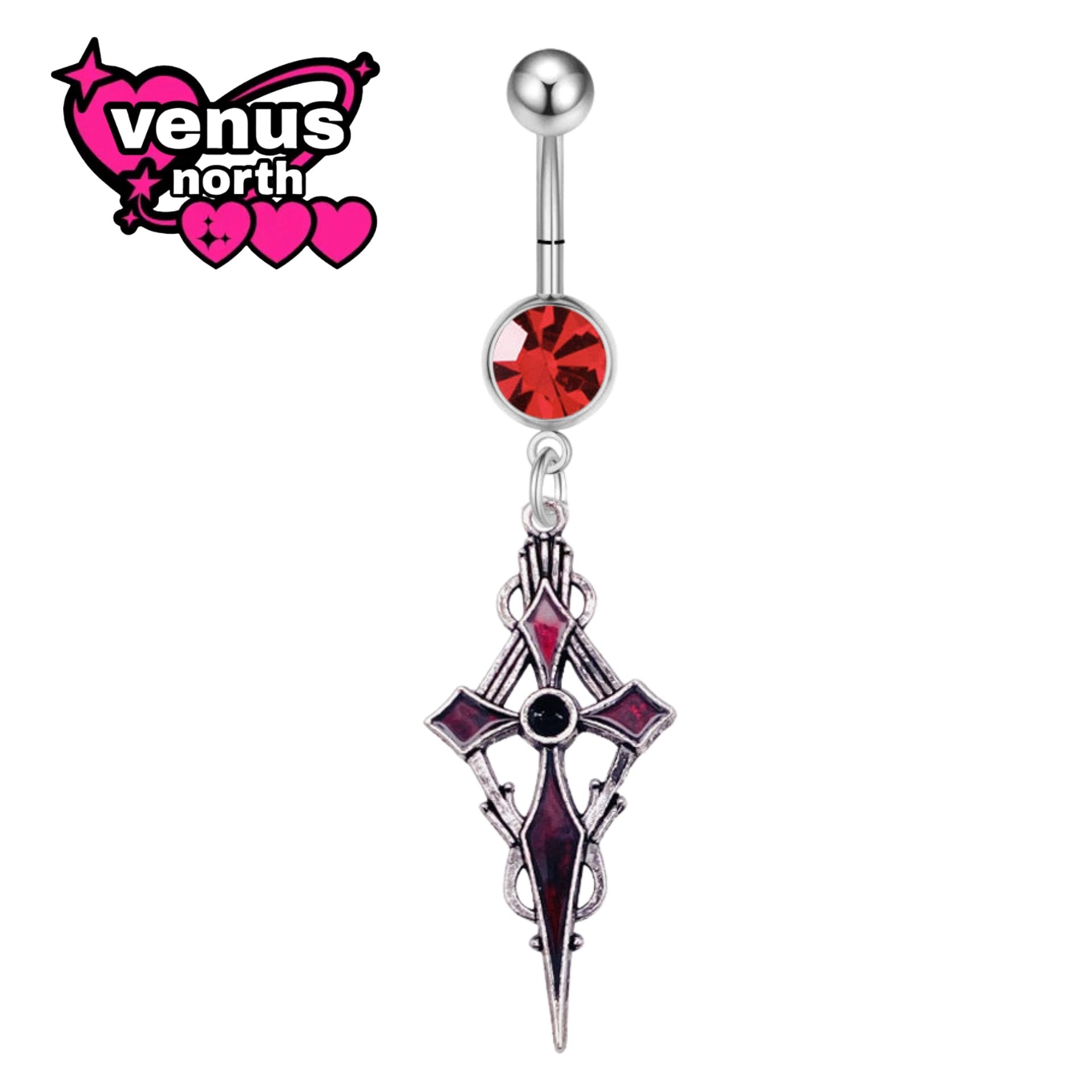 Gothic navel piercing