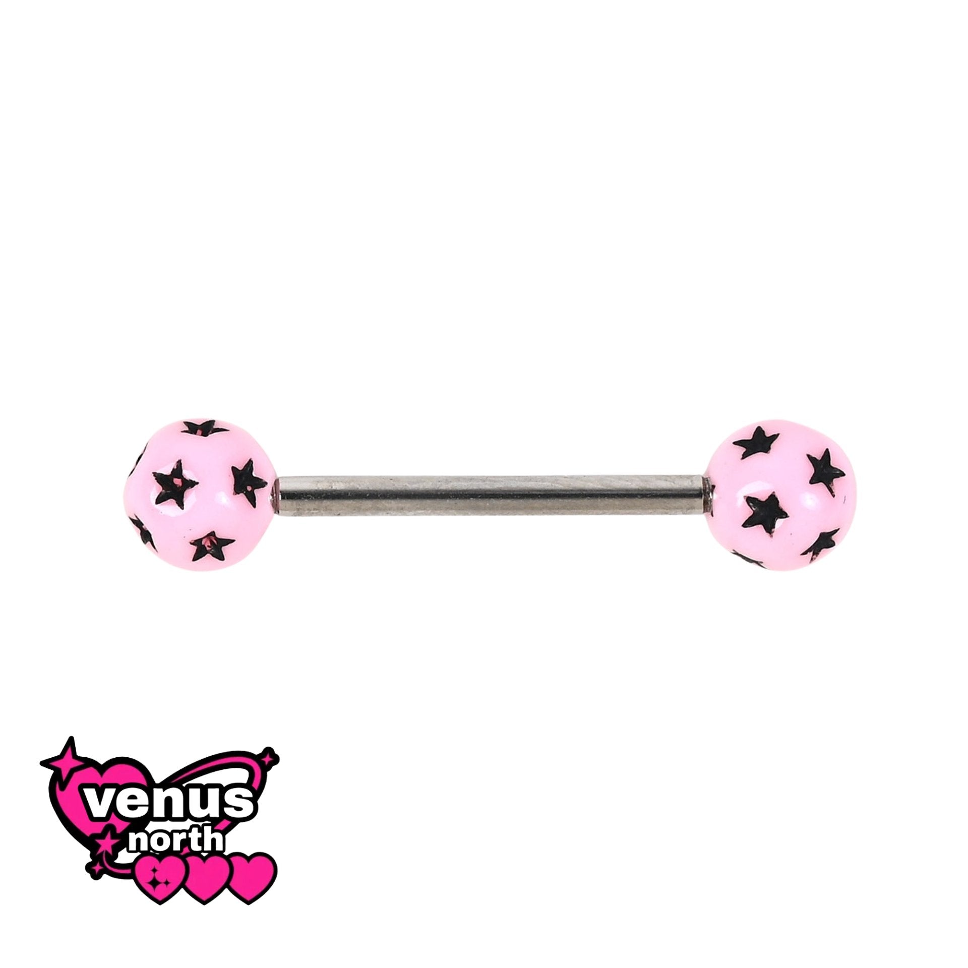 Star print tongue barbell