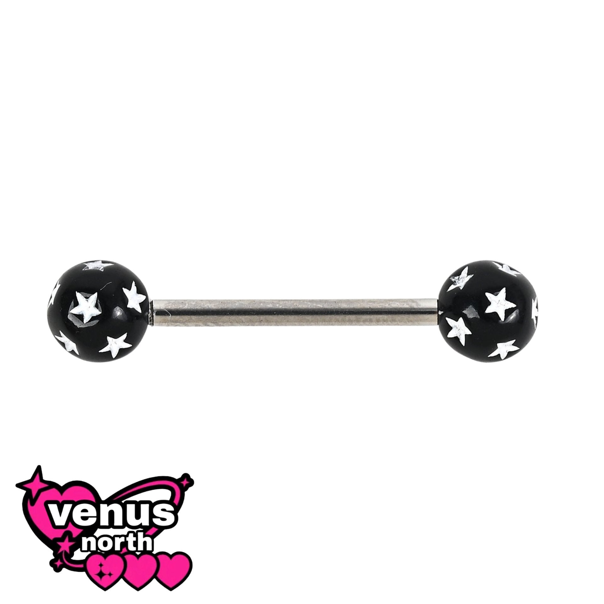 Star print tongue barbell
