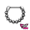 Crystal pave septum clicker