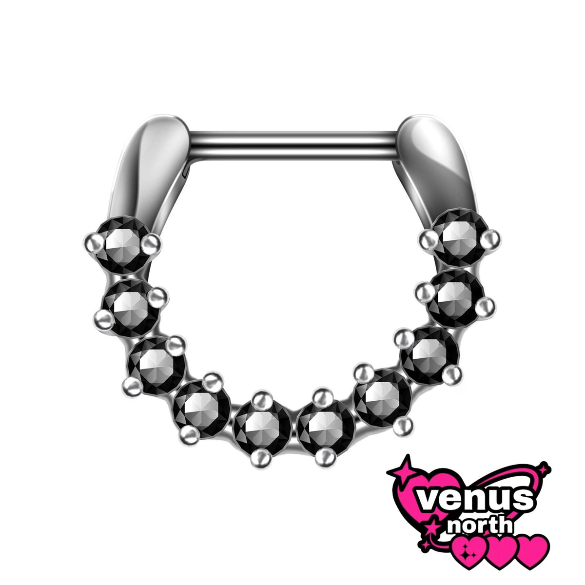 Crystal pave septum clicker
