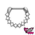 Crystal pave septum clicker