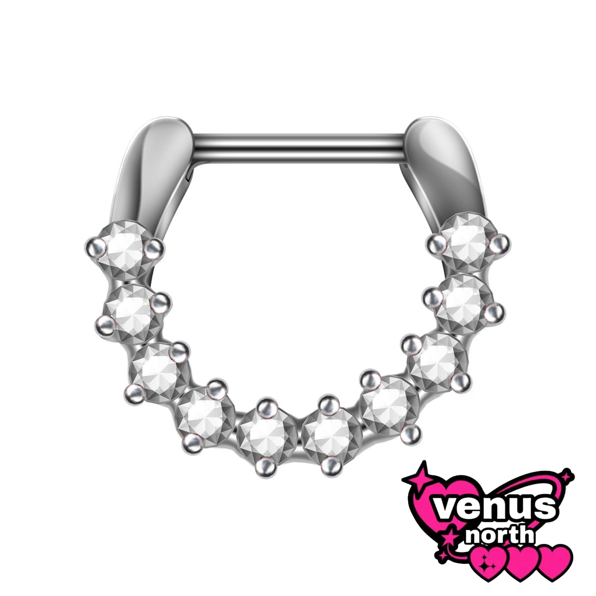 Crystal pave septum clicker