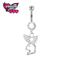 Bunny silhouette dangle navel piercing