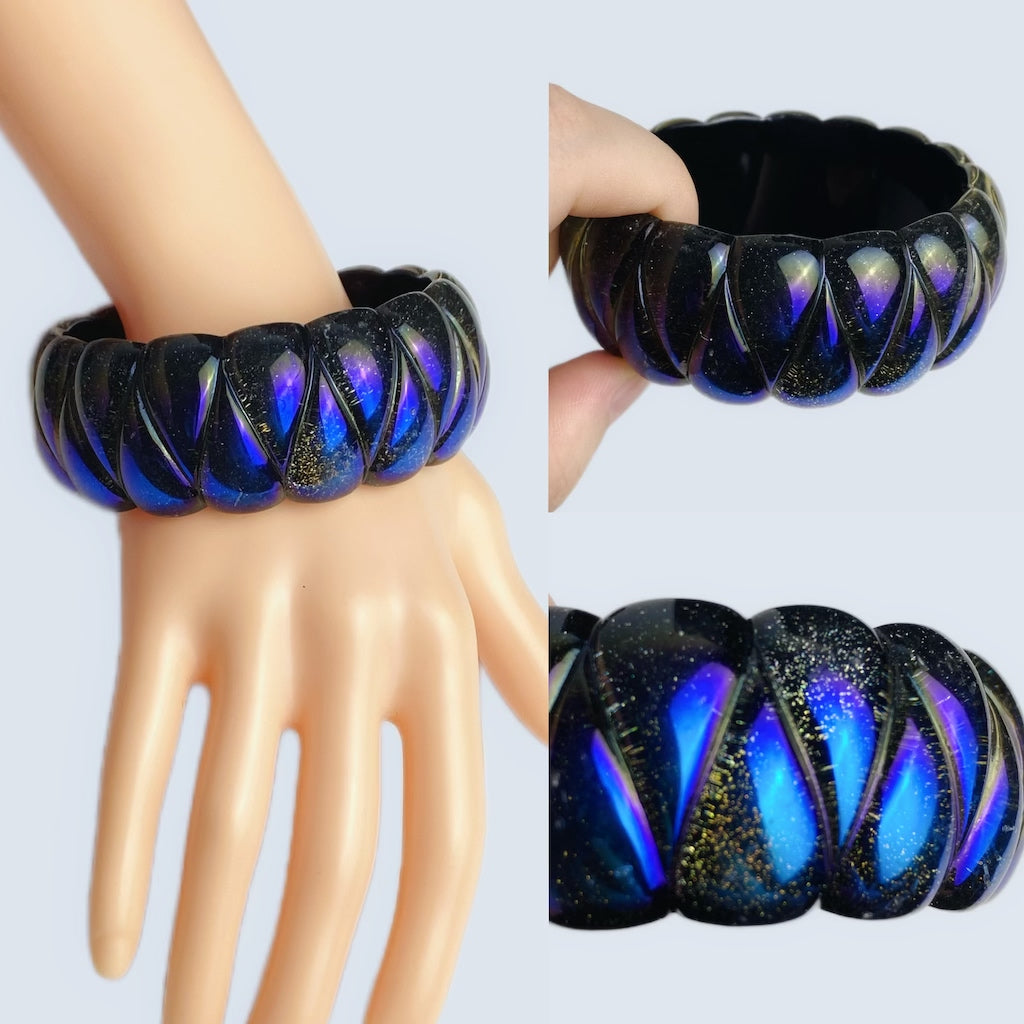 Chunky black bangle mix and match