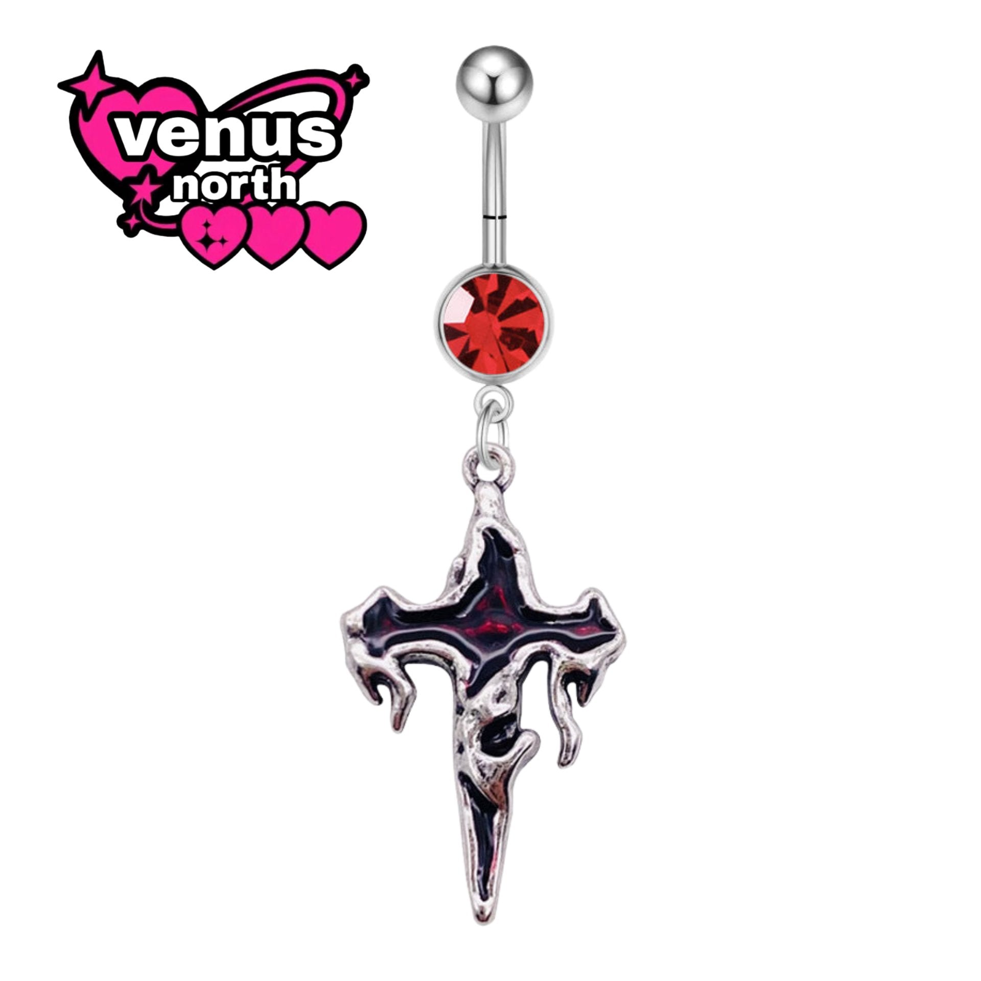 Gothic navel piercing