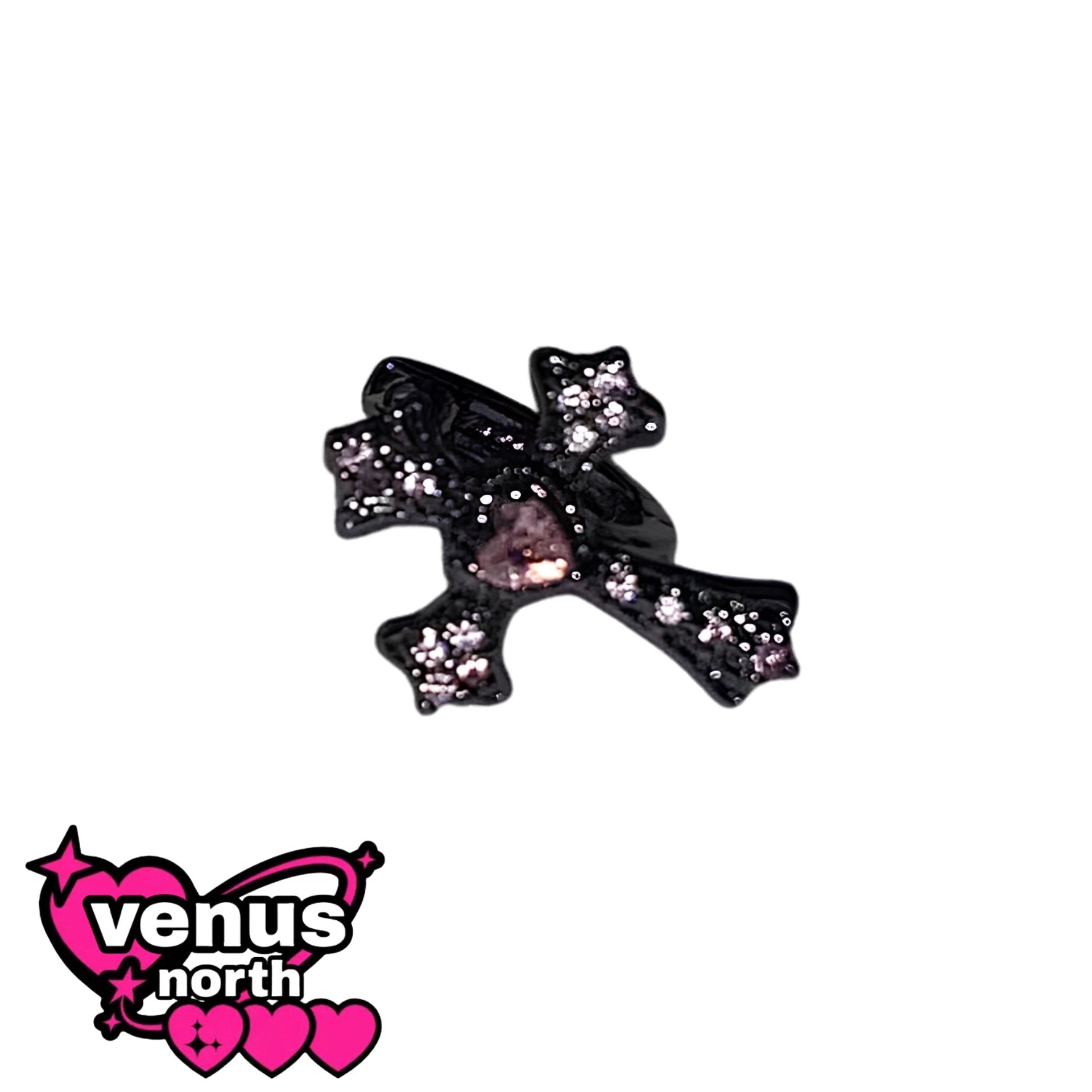 Black & pink CZ cartilage stud