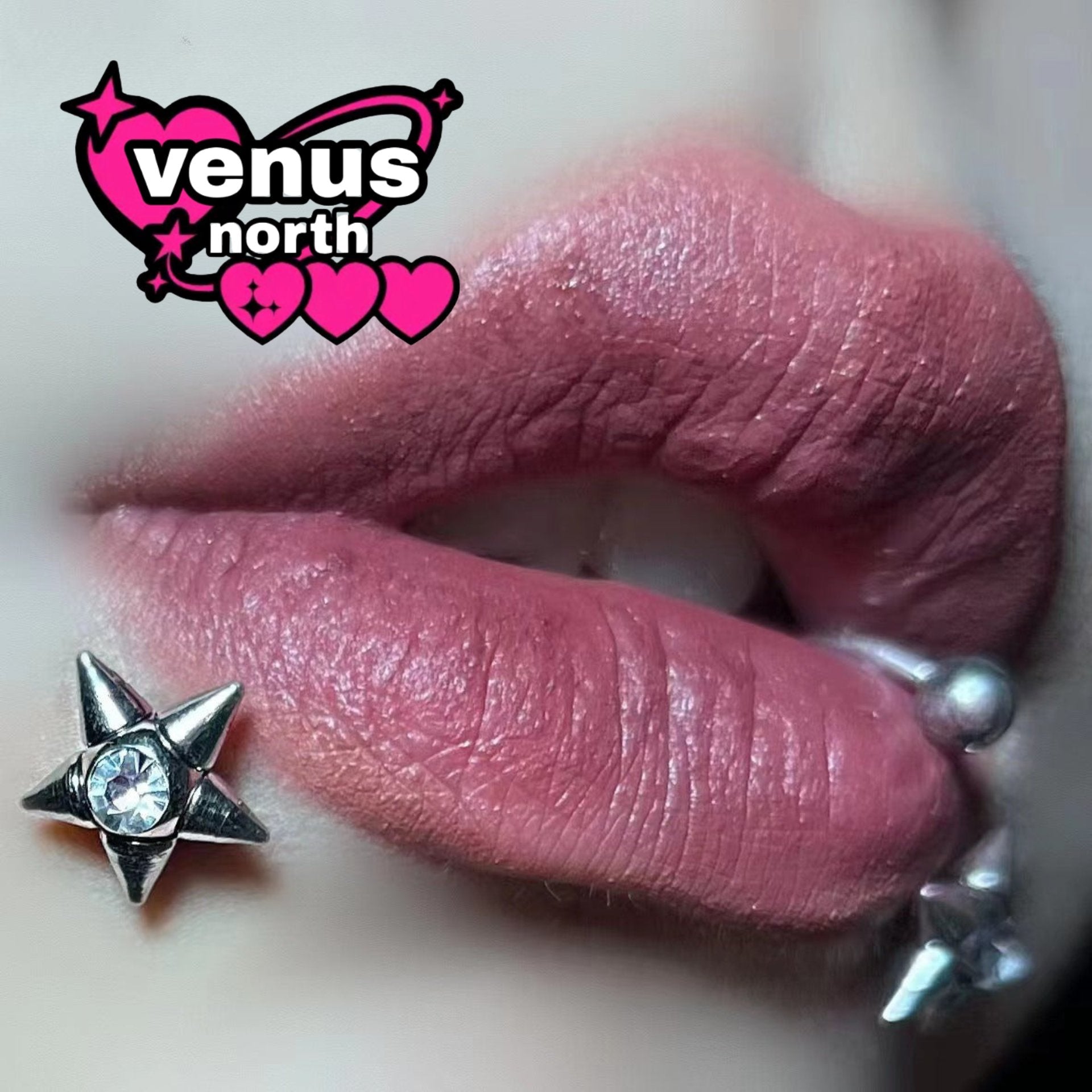 Star crystal labret stud