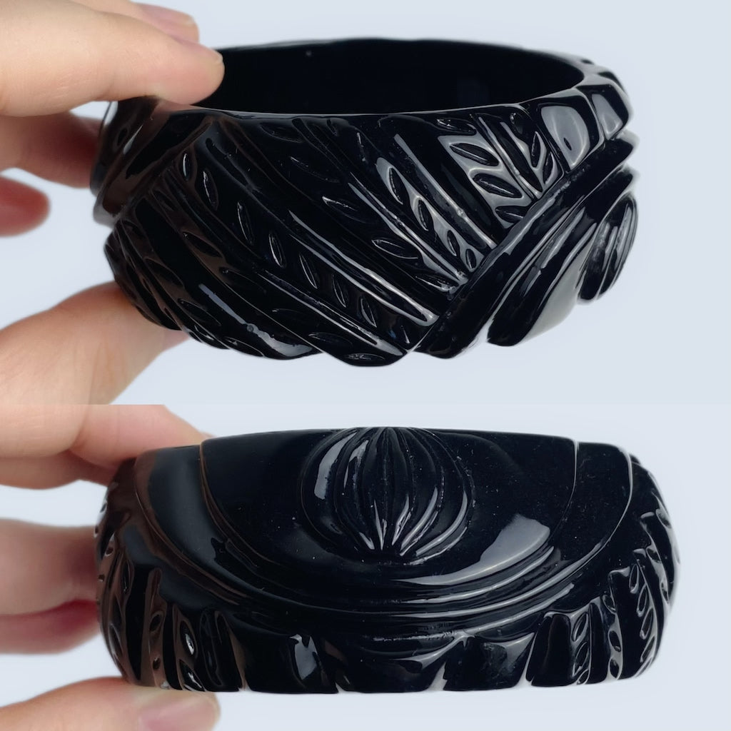 Chunky black bangle mix and match