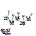 Pirate bunny tongue barbell - titanium
