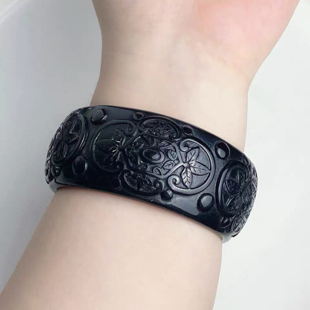 Chunky black bangle mix and match