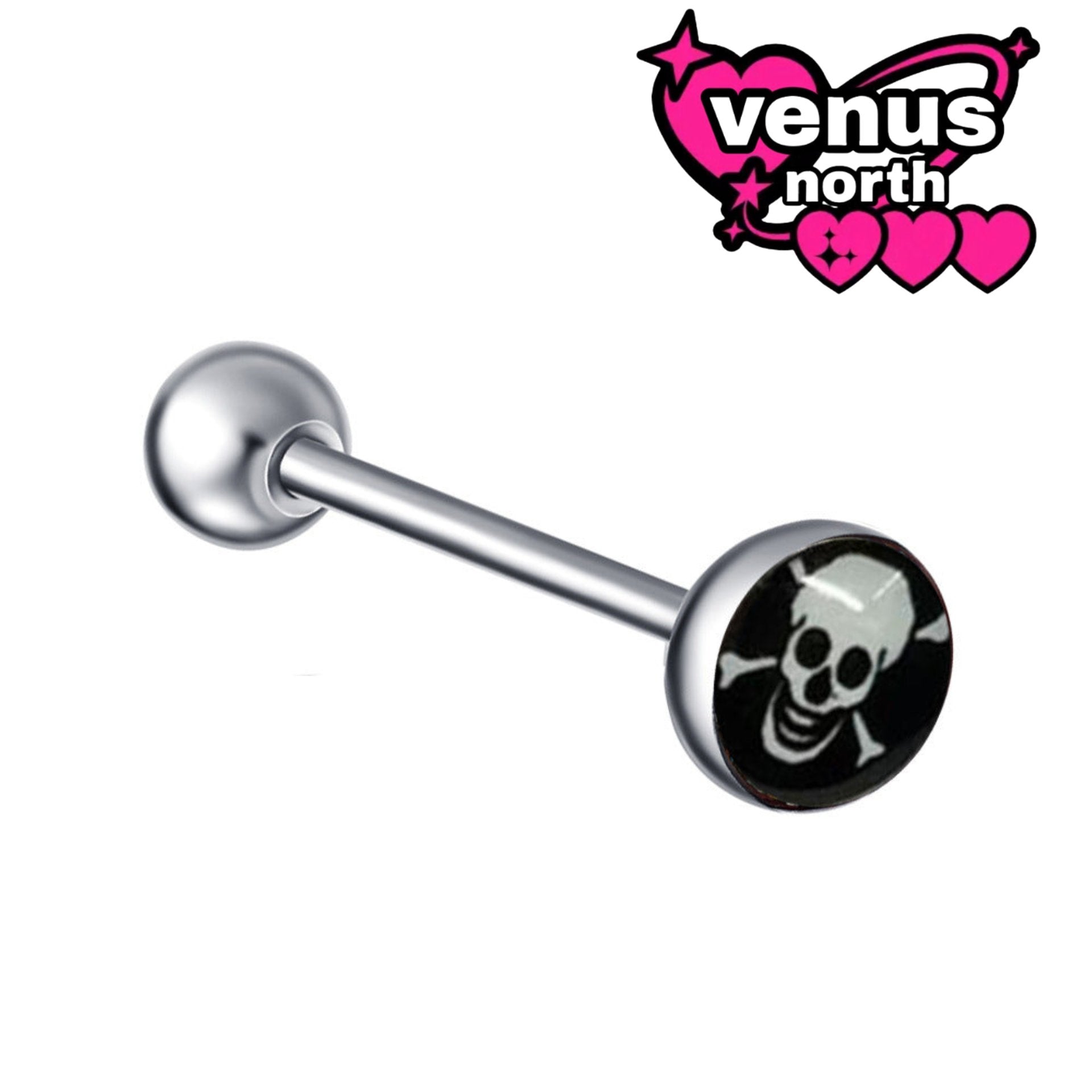 Graphic acrylic tongue barbell