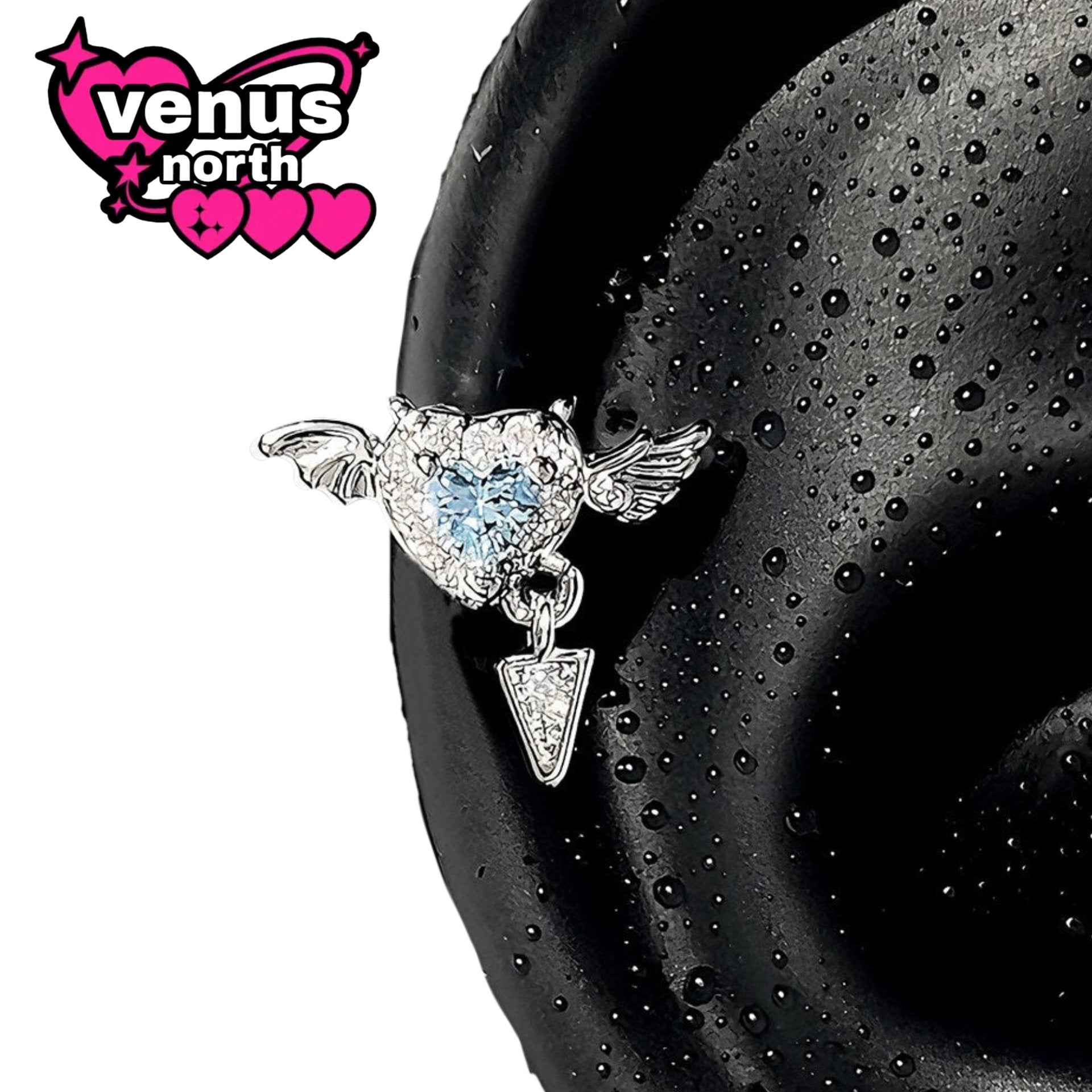 Angel wing heart climber earring - mix and match