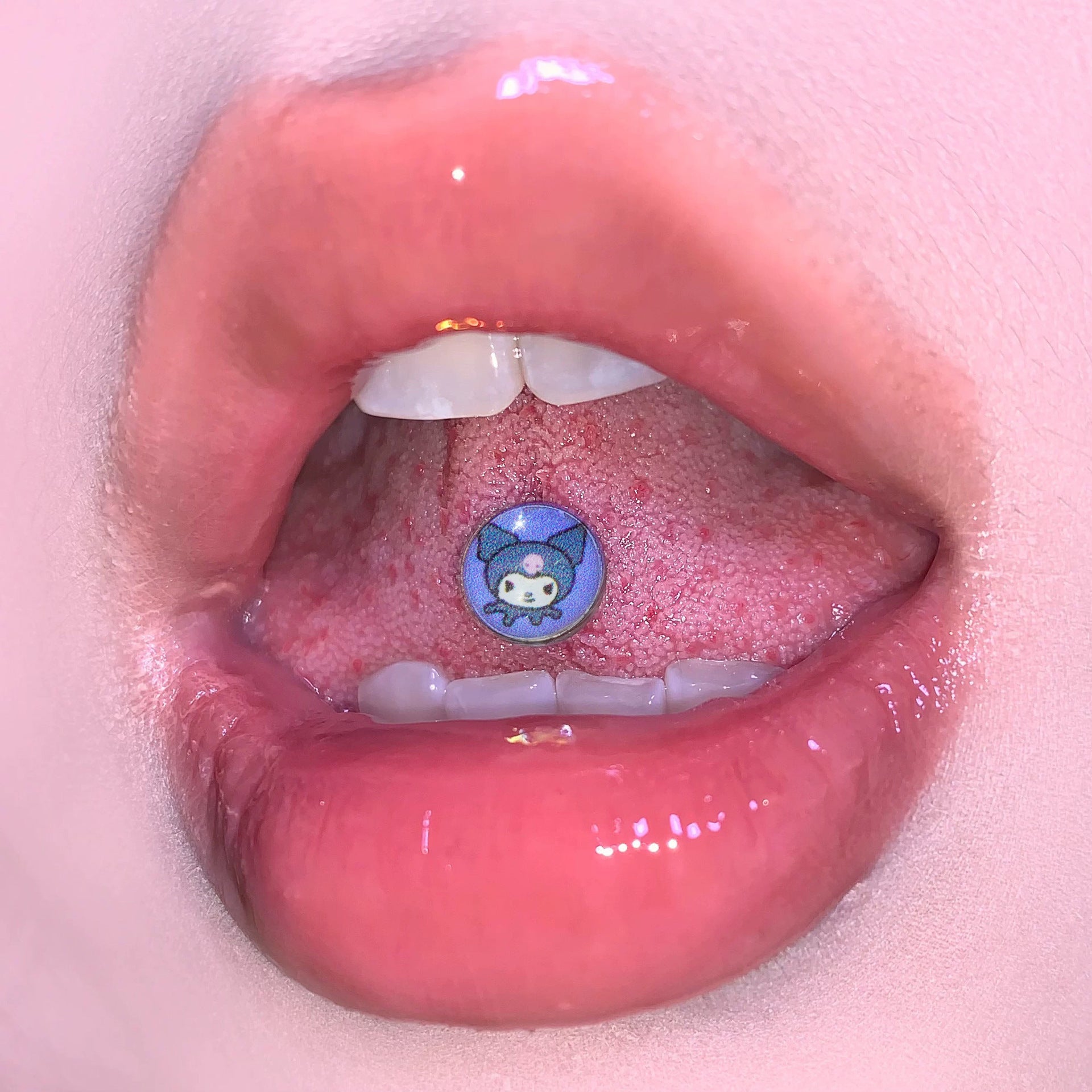 Cartoon character tongue barbell