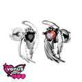 Angel wing heart cartilage stud