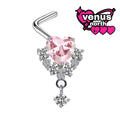 Angel & bat wing heart nostril stud