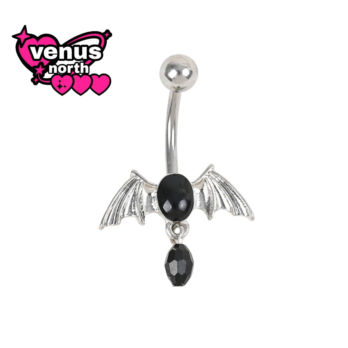 Dark dangle navel piercing