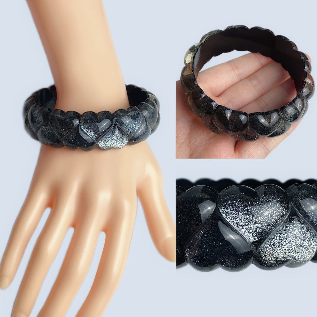 Chunky black bangle mix and match
