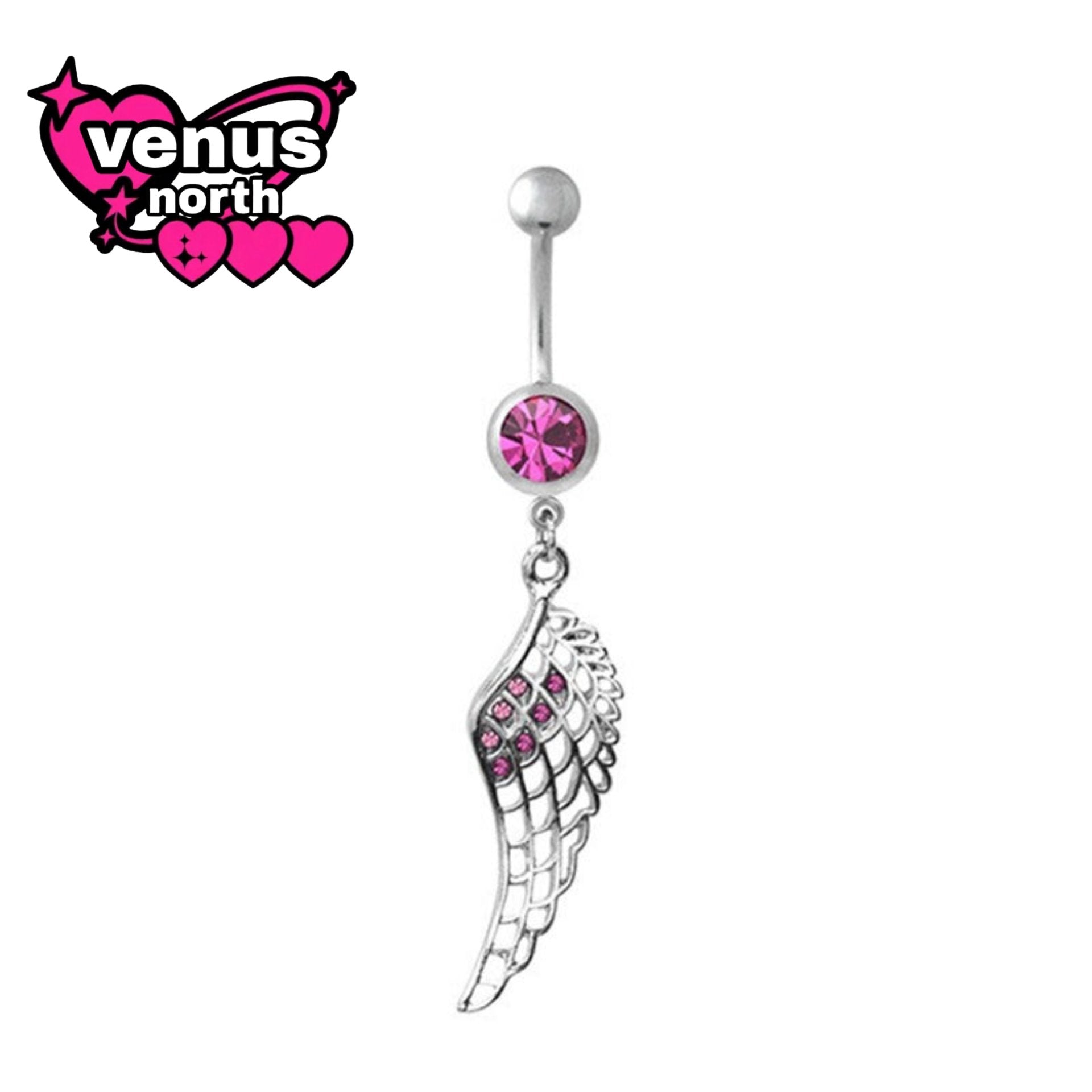 Angel wing dangle navel piercing
