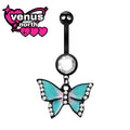 Dangle charm navel piercing set
