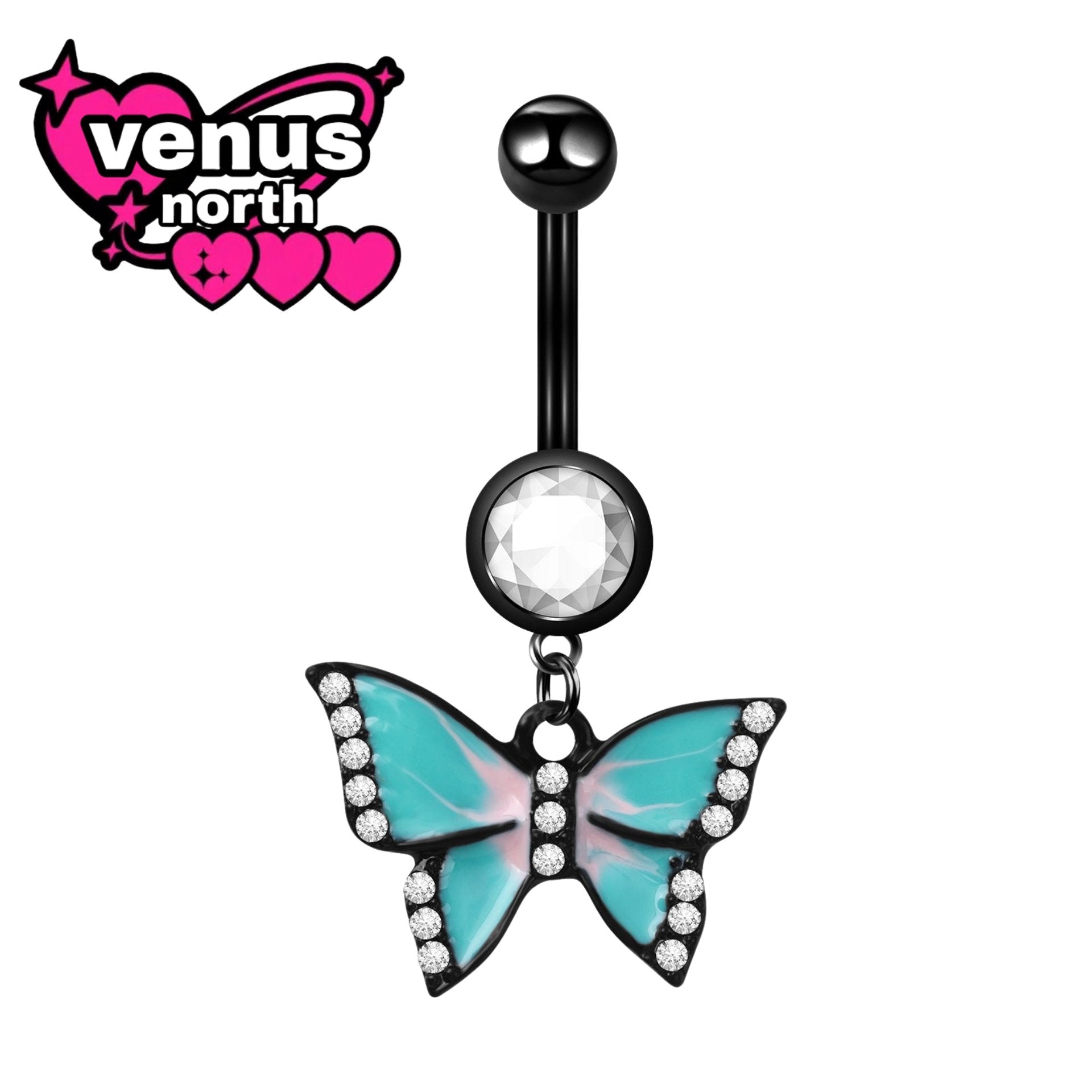 Dangle charm navel piercing set