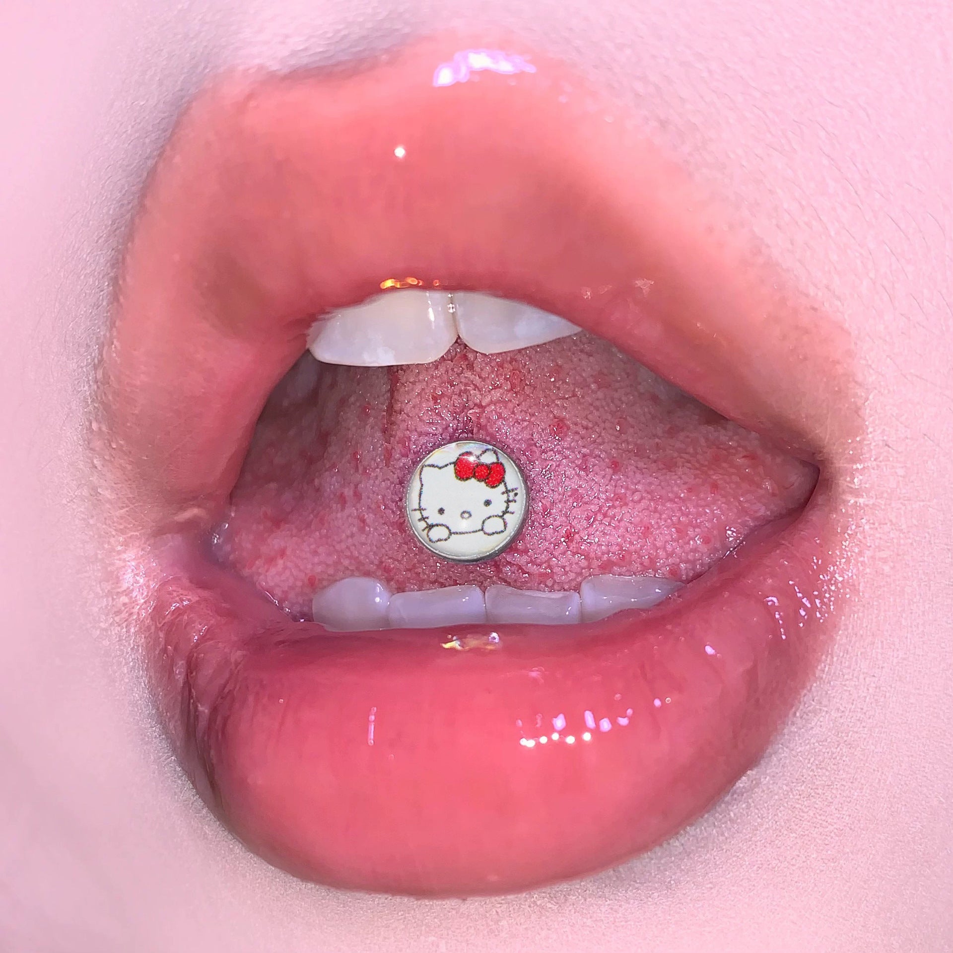 Cartoon character tongue barbell