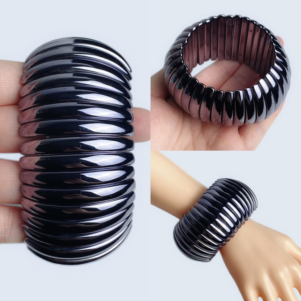 Chunky black bangle mix and match