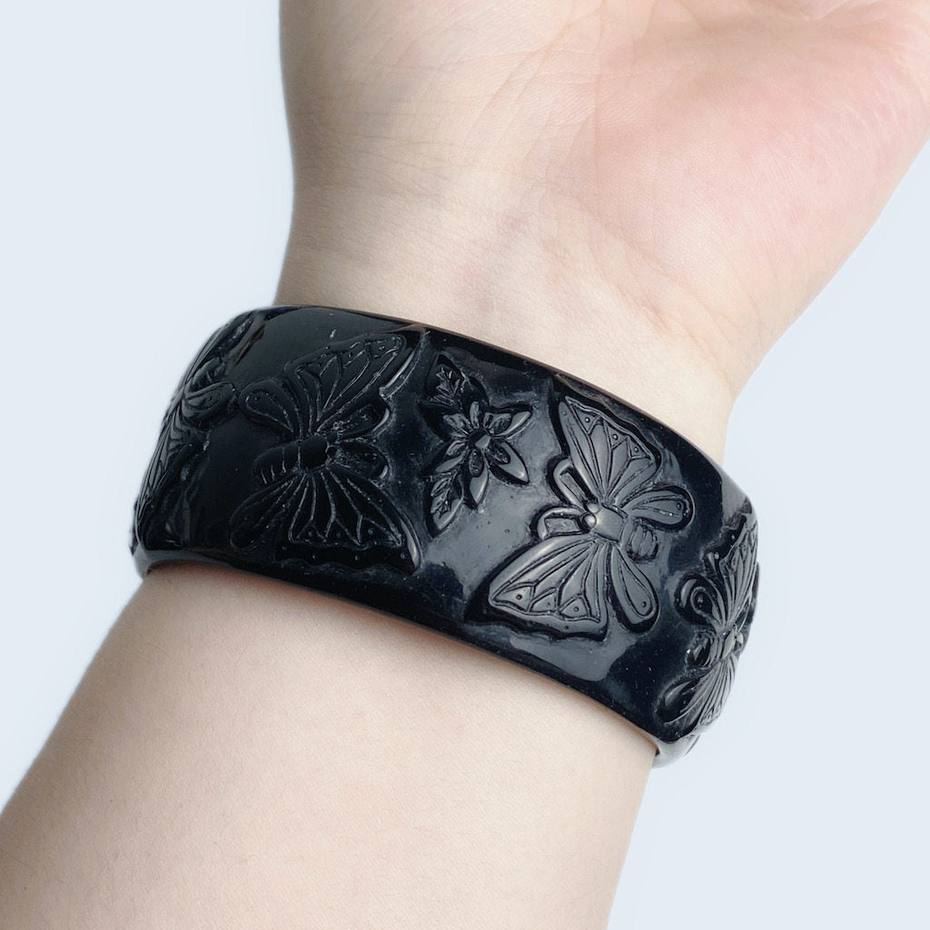 Chunky black bangle mix and match