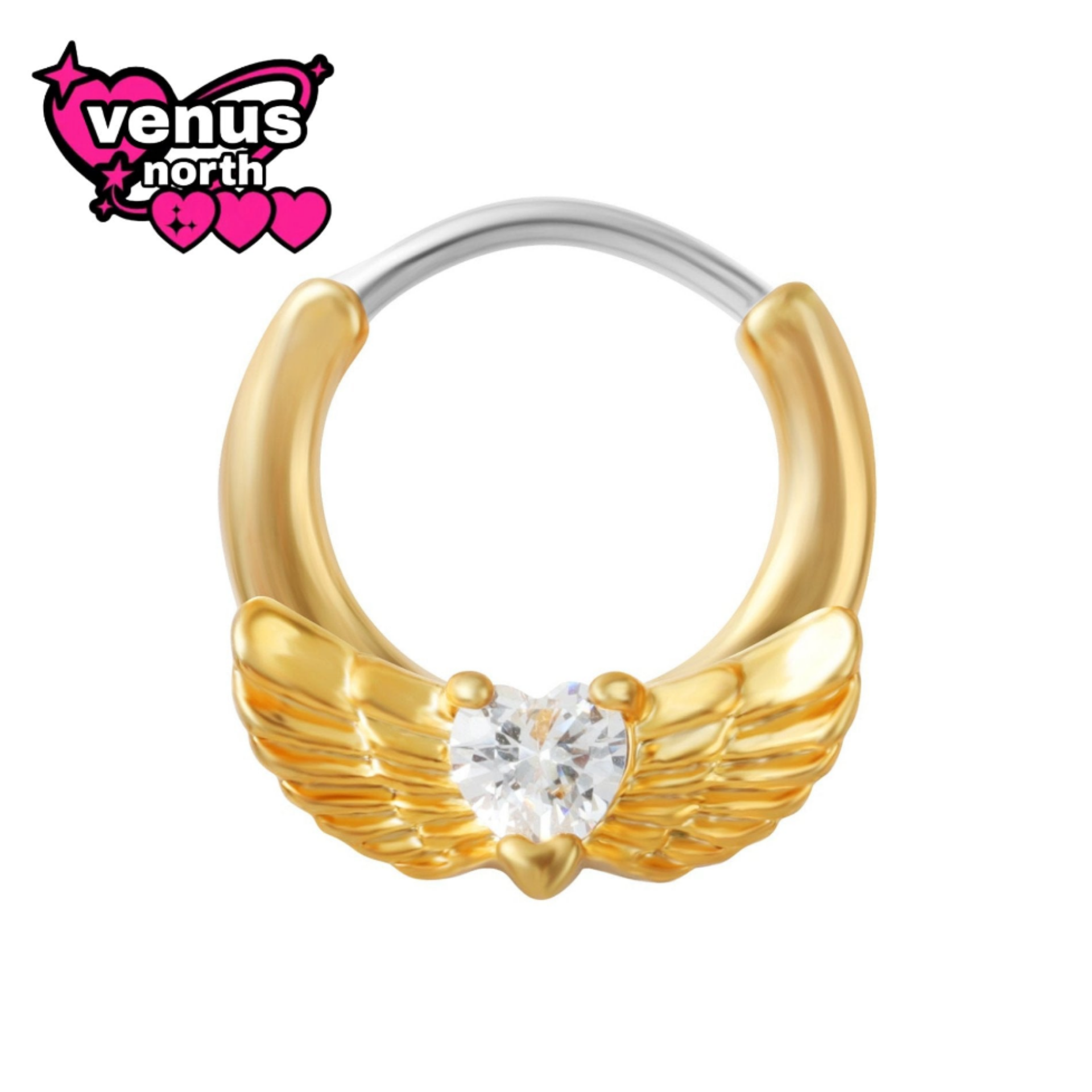 Angel wing heart septum clicker